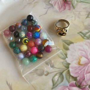 Orbis 12 mm classic ring. Two tone Hexagon. Size 7. 31 spheres